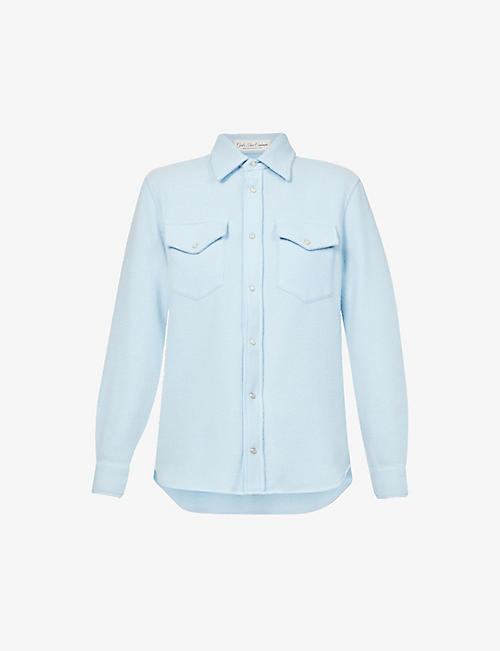 GOD'S TRUE CASHMERE: Unisex Moonstone relaxed-fit cashmere shirt