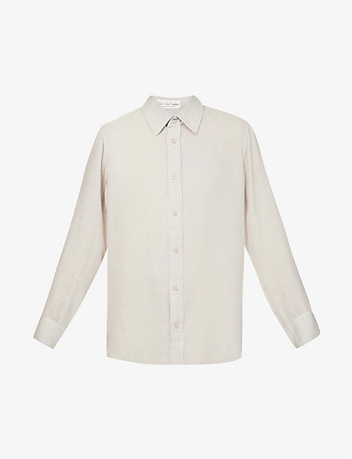 GODS TRUE CASHMERE: Unisex Rose Quartz checked cashmere shirt