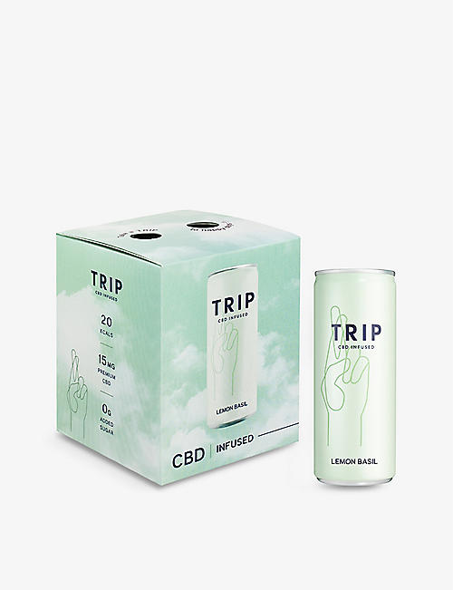 DRINKS: TRIP lemon and basil CBD-infused sparkling drink pack of four