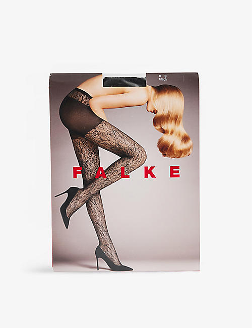 FALKE: Leaf-lace stretch-woven tights
