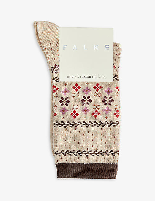 FALKE: Norway Love floral-pattern woven socks