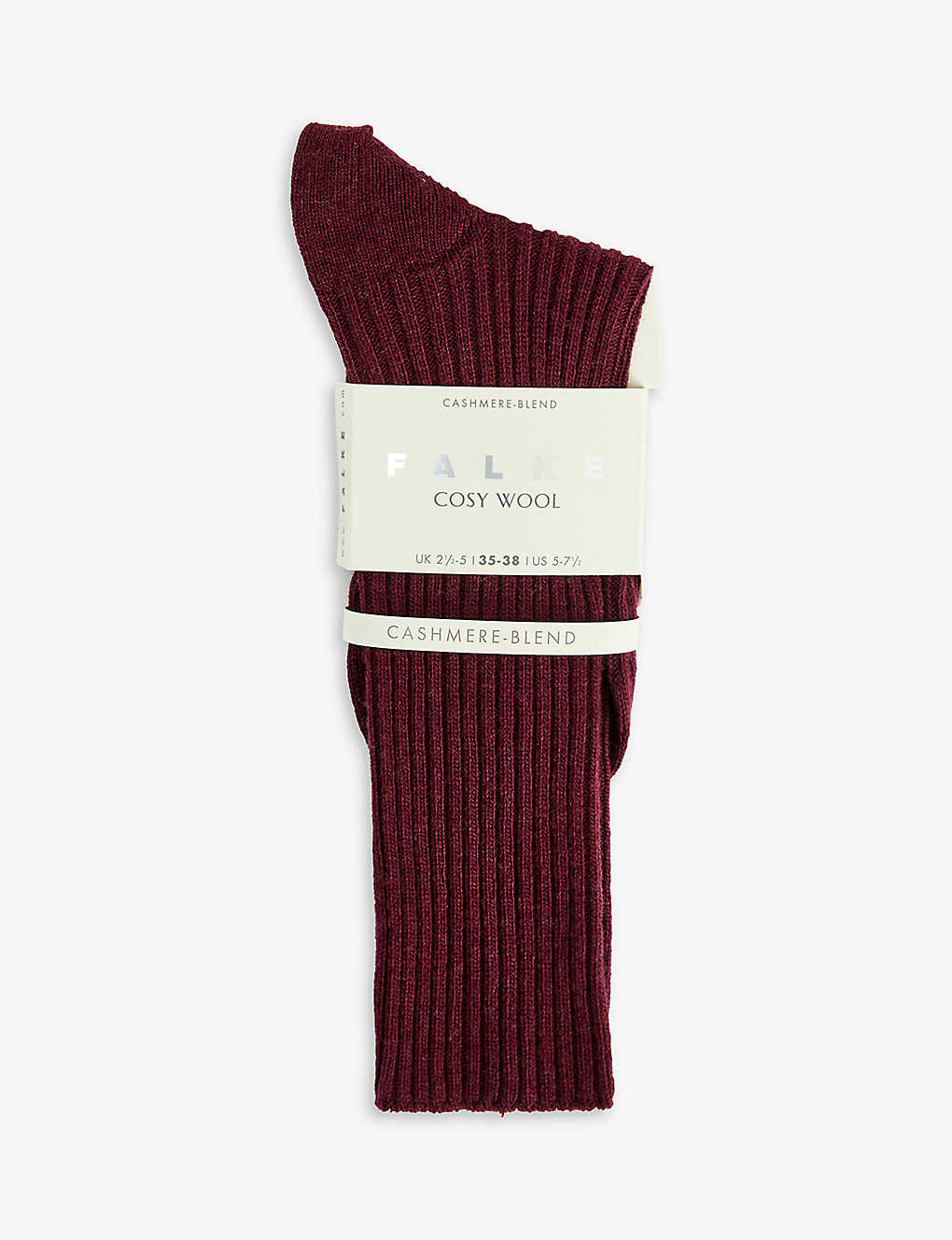 Falke Cosy Wool Ribbed Calf-length Wool-blend Socks In Brown