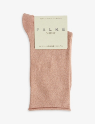 Falke Metallic Rolled-hem Stretch-woven Socks In Blossom