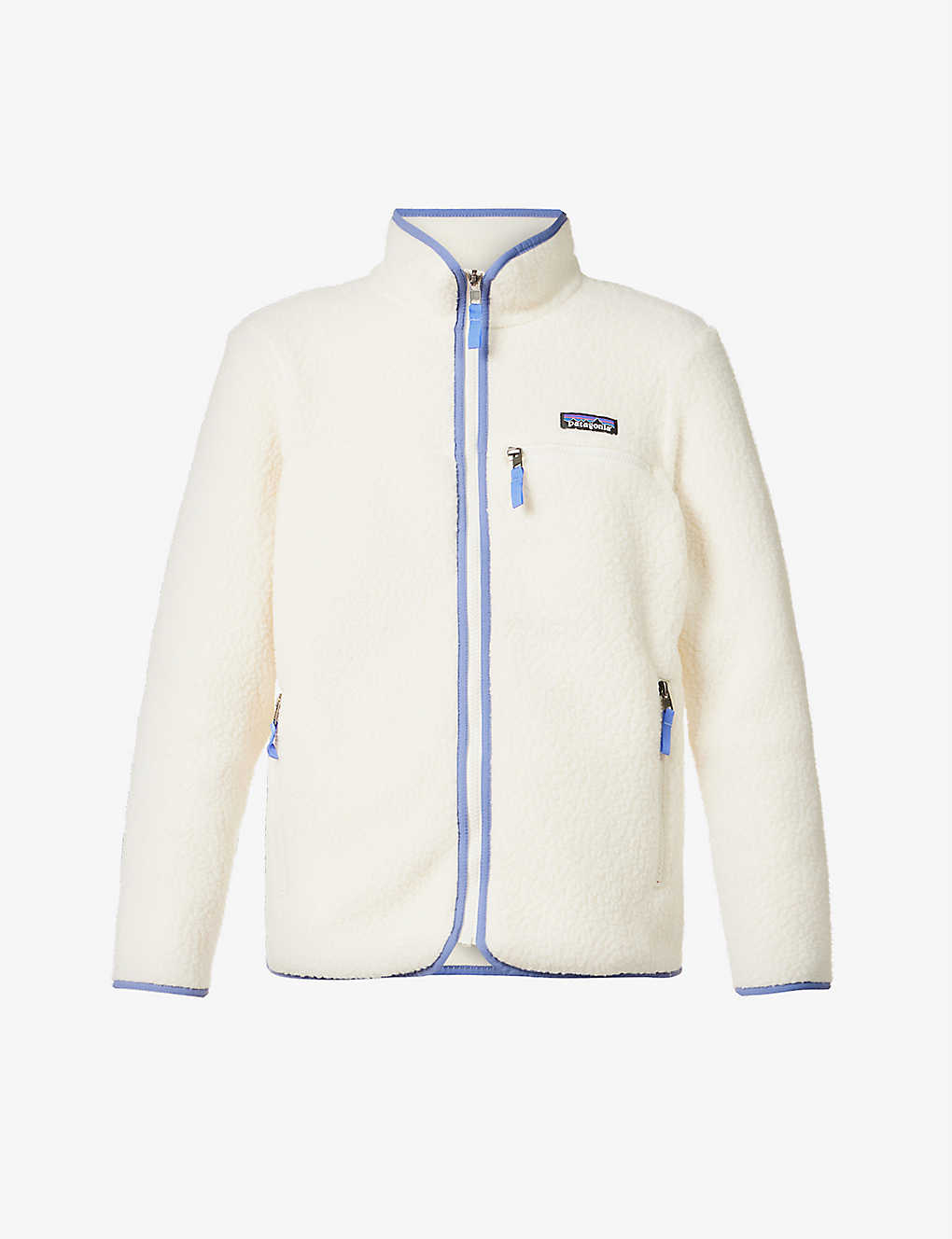 Patagonia Retro Pile Logo-patch High-neck Recycled-polyester Jacket In Natural