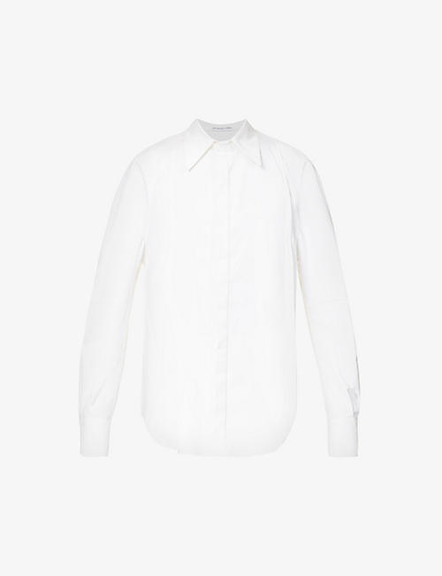 BIANCA SAUNDERS: Marrows asymmetric-hem regular-fit cotton shirt