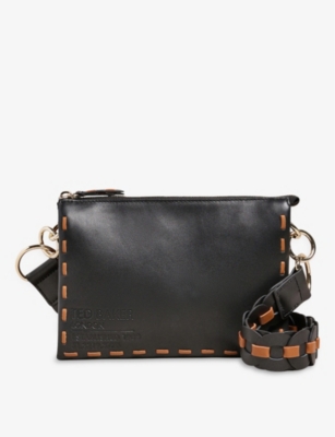 Ted Baker Braidey Leather Cross-body Bag In Black ModeSens