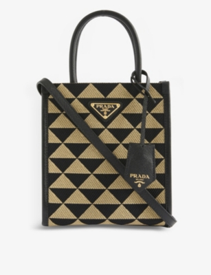 PRADA Symbole brand-plaque woven mini bag