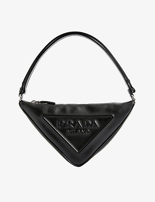 PRADA: Triangle leather shoulder bag
