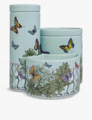 FORNASETTI: Farfalle Balaustra set of three scented wax candles 2350g