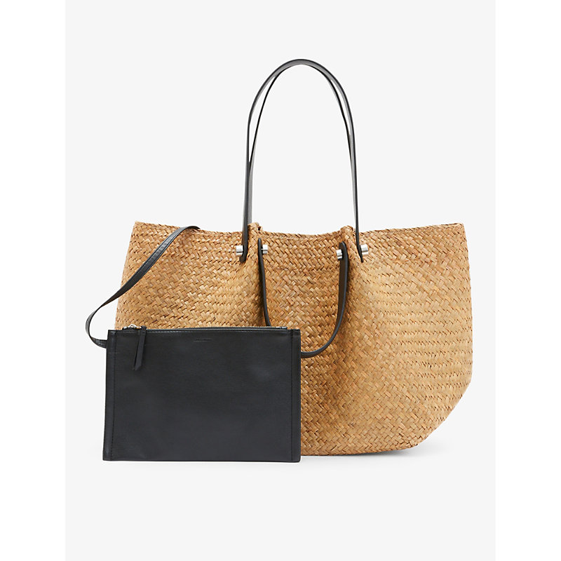 Shop Allsaints Women's Natural Allington Double-handle Straw Tote Bag