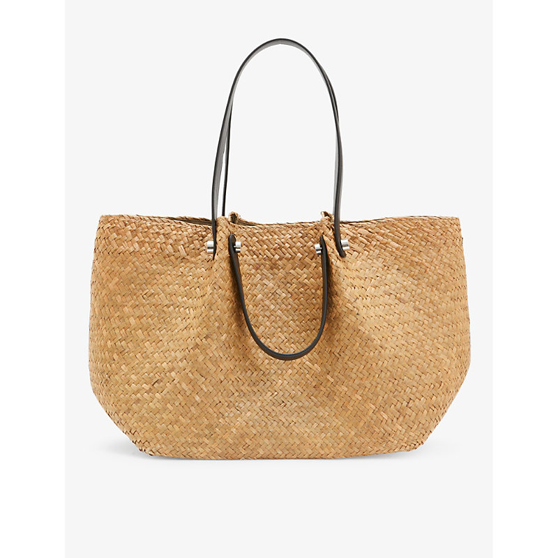 Shop Allsaints Women's Natural Allington Double-handle Straw Tote Bag