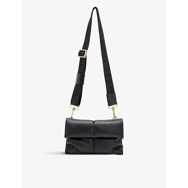 Shop Allsaints Ezra Leather Cross-body Bag In Black