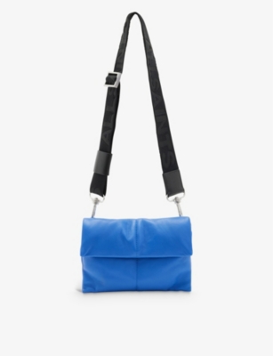 Allsaints Womens Cala Blue Ezra Leather Cross-body Bag
