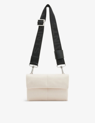 Shop Allsaints Women's Desert White Ezra Leather Cross-body Bag