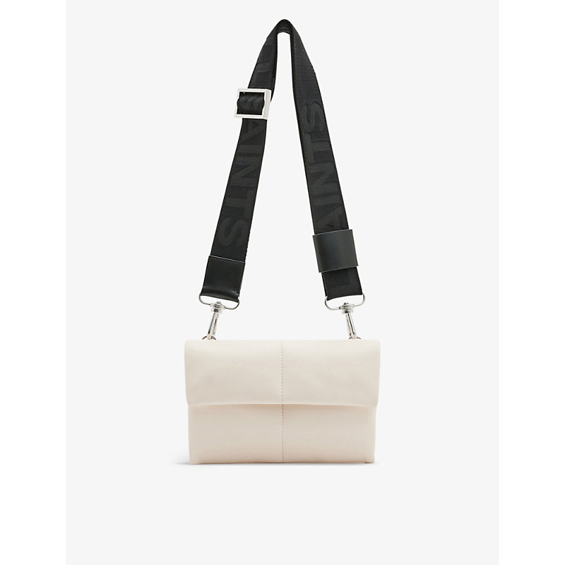 Shop Allsaints Women's Desert White Ezra Leather Cross-body Bag