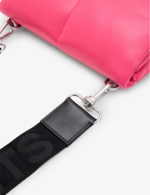 Shop Allsaints Women's Hot Pink Ezra Leather Cross-body Bag