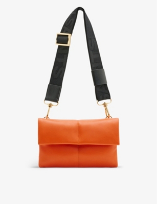 Allsaints Ezra Leather Cross-body Bag In Pyrole Orange