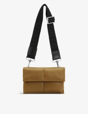 Allsaints Womens Sap Green Ezra Leather Cross-body Bag