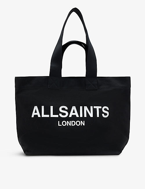 ALLSAINTS: Ali logo-print cotton-canvas tote bag