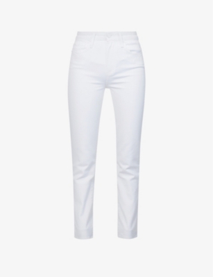 Paige Cindy Slim-fit Mid-rise Stretch-cotton Jeans In White