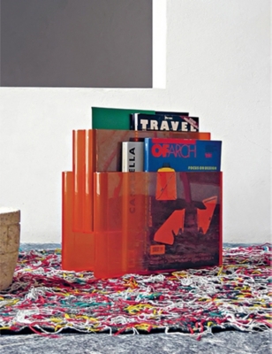 KARTELL: Translucent four-pocket plastic magazine rack 34.5cm
