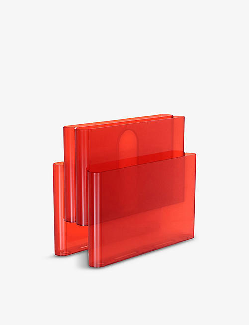 KARTELL: Translucent four-pocket plastic magazine rack 34.5cm