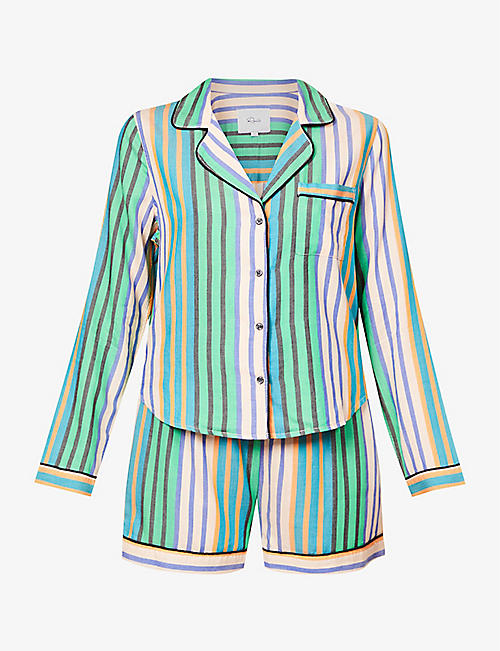 RAILS: Kellen striped rayon and cotton-blend pyjama set
