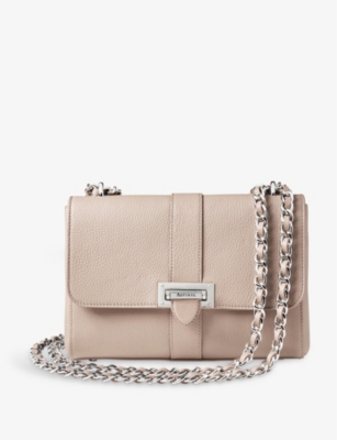 ASPINAL OF LONDON: Lottie large grained-leather shoulder bag