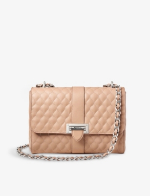 Aspinal Of London Soft Taupe Lottie Large Quilted Leather Shoulder Bag