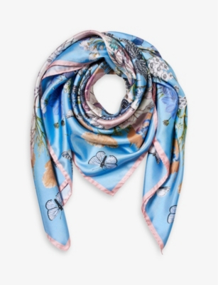 ASPINAL OF LONDON: Botanical 'A' silk scarf
