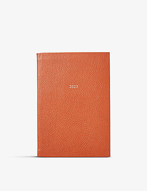 ASPINAL OF LONDON: 2023 croc-embossed leather diary 22cm x 15cm