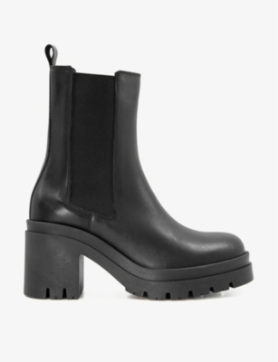 DUNE Prized chunky sole heeled leather ankle boots Selfridges