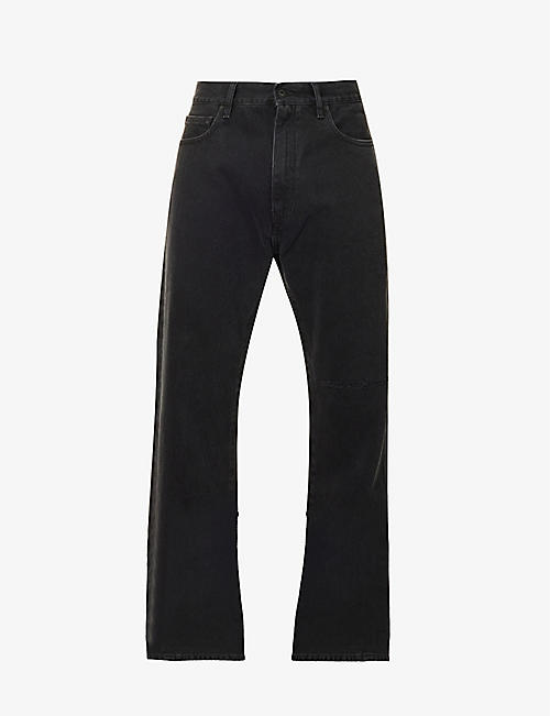 Off-White c/o Virgil Abloh Denim Black Diag Straight Leg Jeans for Men Mens Clothing Jeans Straight-leg jeans 