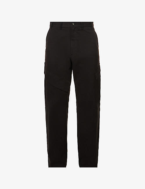 MONCLER: Relaxed-fit straight-leg stretch-cotton cargo trousers
