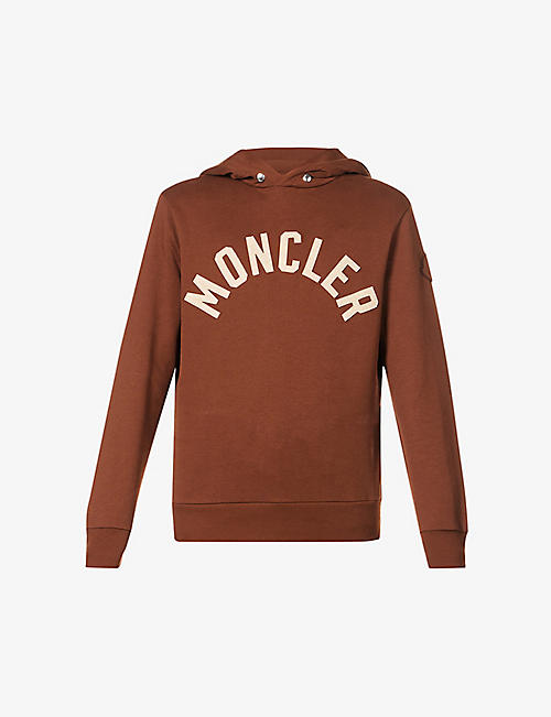 MONCLER: Logo-embellished relaxed-fit cotton-jersey hoody