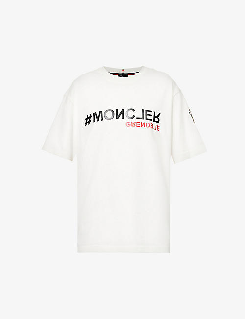 MONCLER GRENOBLE：品牌印花圆领平纹针织棉 T 恤