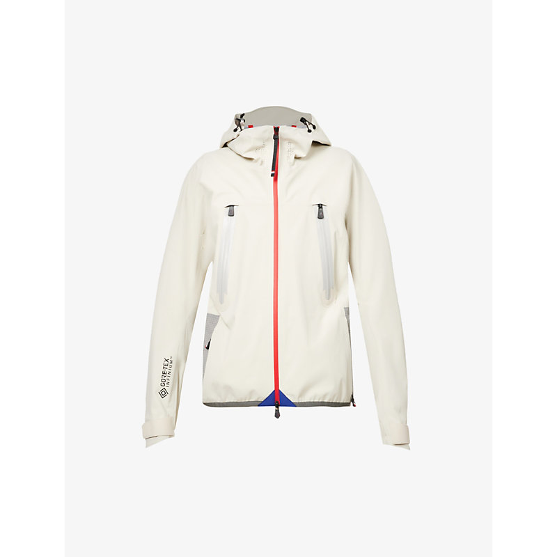 MONCLER MONCLER GRENOBLE MEN'S CREAM GRYON FUNNEL-NECK CONTRAST-PANEL RELAXED-FIT SHELL JACKET,59821008