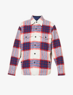 MONCLER GRENOBLE: Waier plaid-pattern relaxed-fit overshirt