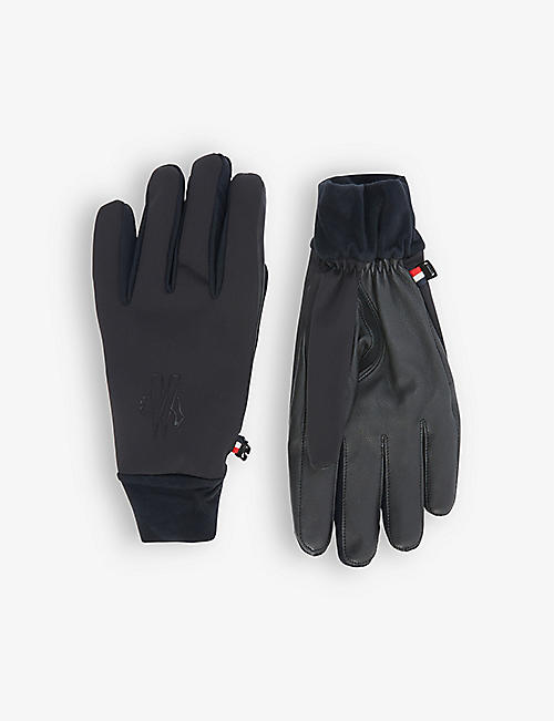 MONCLER GRENOBLE: Brand-embossed woven and leather gloves
