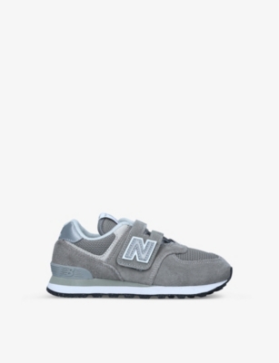 New Balance Kids' 574 Logo-embossed Woven Low-top Trainers 6-8 Years In Grey/light