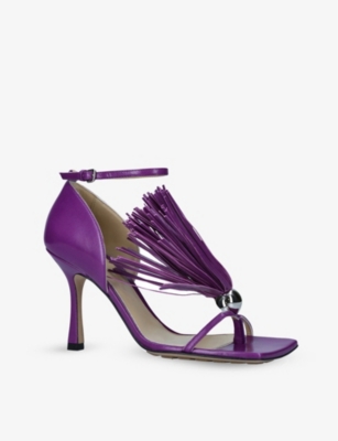 BOTTEGA VENETA Stretch tassel-embellished leather heeled sandals