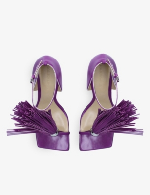 BOTTEGA VENETA Stretch tassel-embellished leather heeled sandals