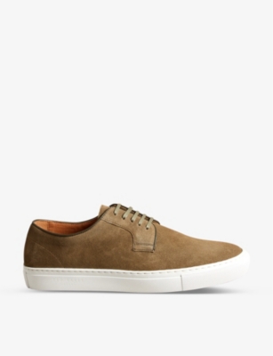 Ted Baker Mens Dk-green Kantens Suede Low-top Trainers