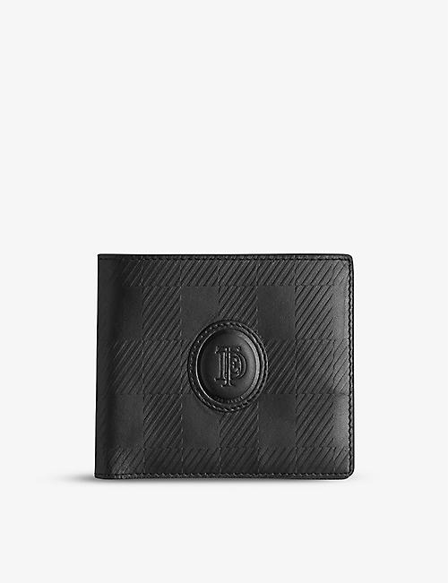 TED BAKER: Glassko house-check embossed-logo leather bi-fold wallet