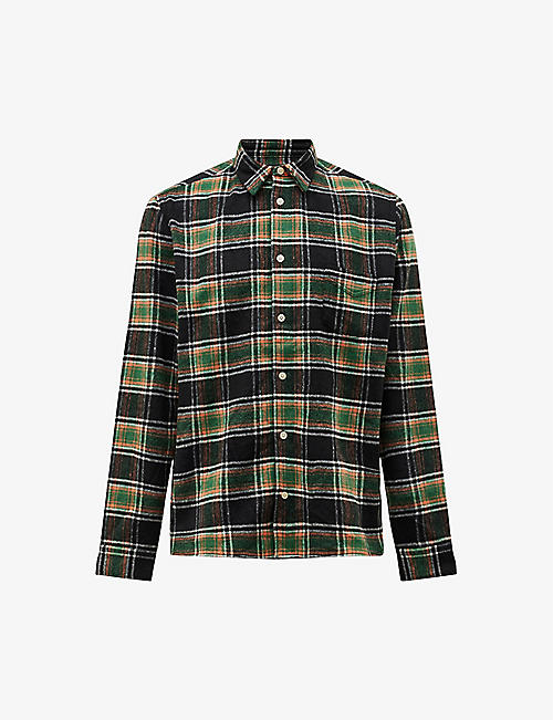 ALLSAINTS: Commune checked relaxed-fit woven flannel shirt