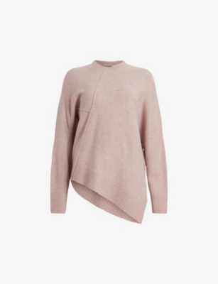 ALLSAINTS ALLSAINTS WOMEN'S PASHMINA PINK LOCK CREW-NECK RELAXED-FIT STRETCH-WOOL JUMPER