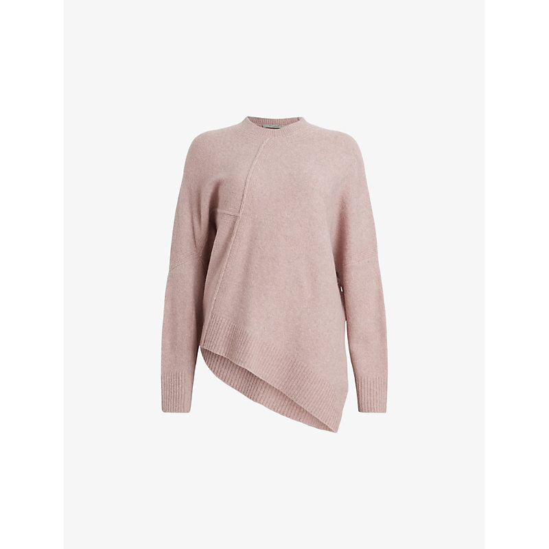 ALLSAINTS ALLSAINTS WOMEN'S PASHMINA PINK LOCK CREW-NECK RELAXED-FIT STRETCH-WOOL JUMPER