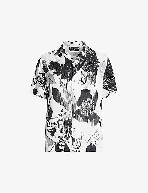 ALLSAINTS: Frequency floral-print eco viscose-blend shirt