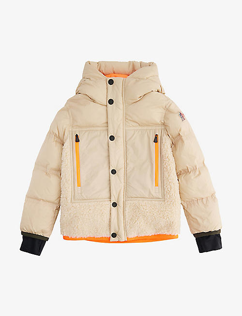 MONCLER: Verlonnaz shell and faux-fur jacket 6-14 years