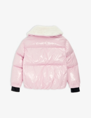 MONCLER Edling faux-fur collar shell-down jacket 4-14 years